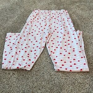 pair of heart sweat pants